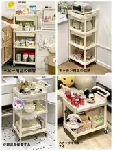 移動式ベビー用品収納ラック【多層・哺乳瓶収納・お世話台】