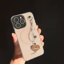 磁気吸着スマホケース【ハンドストラップ付き・iPhone対応・夏向け・女性用】