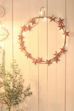 クリスマス壁飾り 星形リース【ビンテージスタイル・インテリア用】