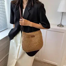 秋冬用ビーチスタイルかご編みバッグ【大容量・ショルダー＆斜め掛け】
