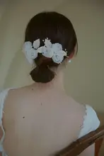 麗しい花のデザイン ヴィンテージスタイル新婦撮影用ヘッドドレス【屋外ウエディング用】