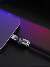 iPhone用 手作り充電デ  ータケーブル【発光ヘッド・極上の柔らかさ・PD急速充電】