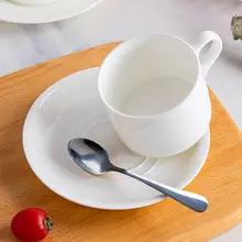 景徳鎮製 ピュワイト骨董磁器 コーヒーカップセット【スプーン付き・シンプルデザイン・ティータイム用】