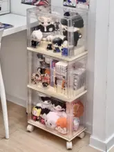多層階段式透明収納ディスプレイラック【防塵・移動式】