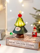 ミニクリスマスツリー 置物 卓上 LED ライト 発光 ガラス ポップカラー かわいい インテリア リビング 飾り