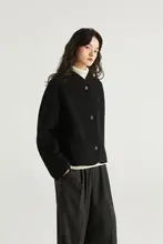 黒のリバーシブルコート 高級シンプル 厚手のキャメルウール 男性/女性/デイリーユース