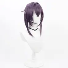 コスプレ用 ウィッグ【深紫色・伊草遥香デザイン】