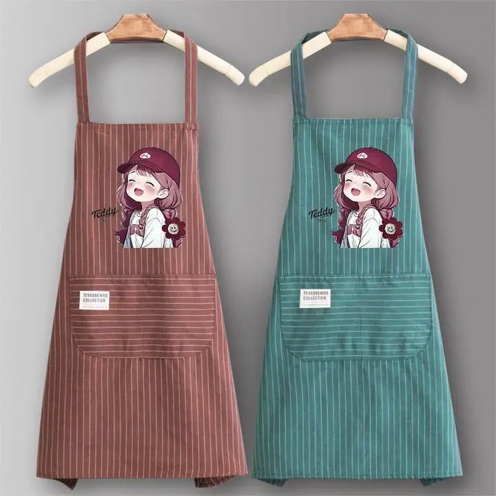 純綿エプロン【防油・通気性・キッチン用・薄手・夏向け】