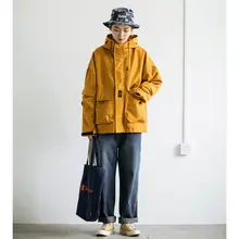 マウンテンパーカー ユニセックス フード付き マルチポケット オーバーサイズ ワーク アウトドア 秋 アウター 「EpicSocotra」