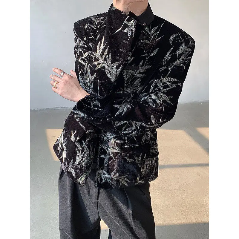 竹の葉刺繍入り メンズ上着：中国服通販で選ぶ春の中国風正装礼服