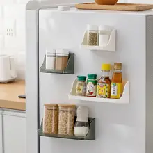 磁気吸着の冷蔵庫用収納ラック【穴あけ不要・壁掛け・キッチン用】