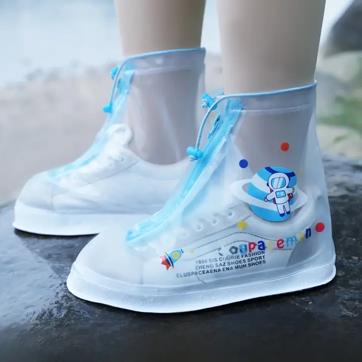 レインシューズカバー 男の子 女の子 防水 防滑 ハイカット 厚手 耐摩耗