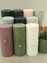 化粧ブラシ収納バケツ【PUレザー製・携帯型・多機能】