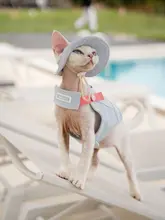 アイスクリーム柄 キャットハーネス【純綿・無毛猫用・デヴォン＆スフィンクス用】