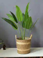 天然ラタン製 プランター型収納バスケット【手作り・インテリア・植物用】