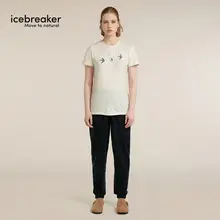 女性用 アウトドア プリント半袖Tシャツ【100%美利奴羊毛・軽量・快適】
