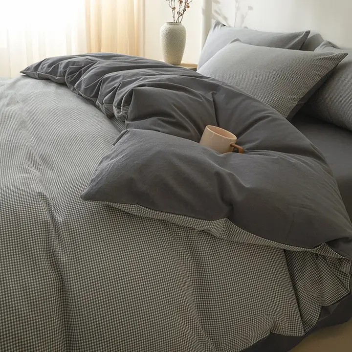 純綿のベッド用4点セット【シングル・通年用・宿舎用・シーツ3点セット】