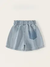デニムショートパンツ キッズ ガールズ バイカラー ワイド シンプル 着回し カジュアル おしゃれ 夏