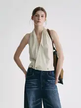 デザイン性抜群のストラップレスネックトップス【構築的デザイン・春夏用】