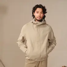 撥水加工のワッフルフードジャケット【秋冬用・メンズ・ショート丈・カジュアル】