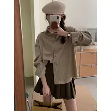 レディース 長袖ストライプシャツ【春季通勤・POLOカラー・スタイル】