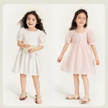 ミニ親子ペアコットン半袖ワンピース【夏用・ふんわりデザイン】（セットアップ対応）