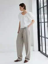 30.R ウール混紡 ダークチェック柄 ストレートパンツ【ウエストゴム・ゆったりフィット】