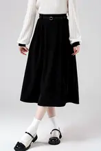 シンプルで使いやすいハイウエストプリーツスカート【Aライン・ミディ丈】（セットアップ対応）