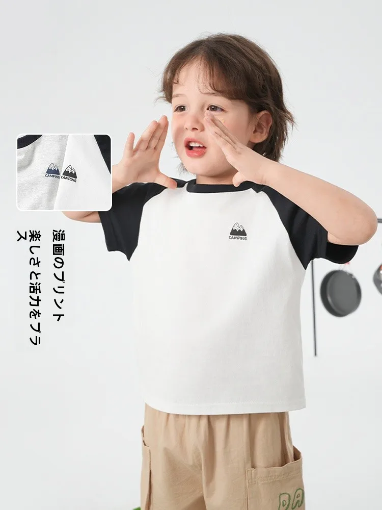 男の子用綿100%半袖Tシャツ：夏用薄手カジュアルデザインの着心地とサイズ選びの実際