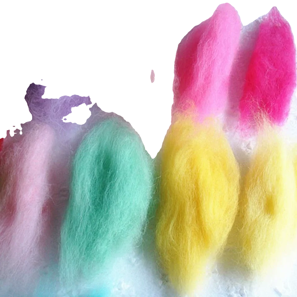 DIY手作り材料 極上の柔らかさ カラフルな雲の綿菓子【ピュアウール・アクティブシーン用デザイン素材】