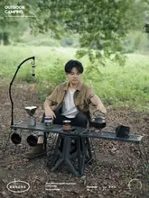 アウトドア用折りたたみテーブル＆ベンチ【多機能・バーベキュー用・鉄製ラック】【セットアップ対応】