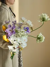 高級感あふれるフランス風アートフラワー装飾【リアルな造花・手持ち花束・インテリア用】
