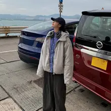 LIFEASAM レディース冬用ビンテージ風フード付きダウンジャケット【ゆったりサイズ・厚手・保温】