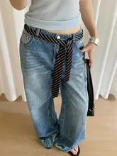 レッドストライプのウエストベルト【レトロデザイン・細長いスカーフ・おしゃれなアクセント】