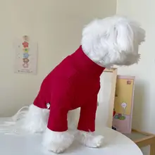 ペット用秋冬赤色トップス【犬・猫用・結婚式・お祝い・可愛いデザイン】