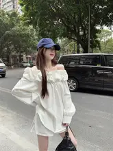 フラワーボウカラーオフショルダー長袖シャツ【春用・タイトフィット・ショート丈】