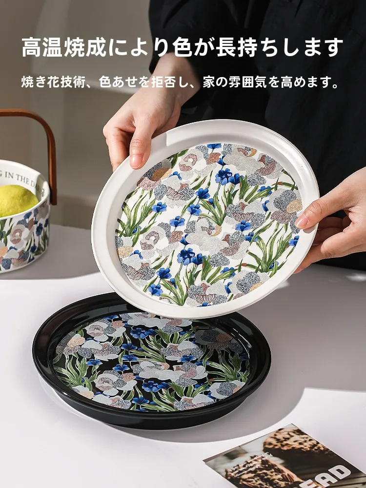 優雅な蝶デザイン陶器皿：家庭用浅型プレートの実用性とデザイン特性