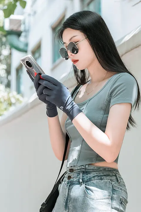 洛克兄弟 UVカットアイスシルク手袋【薄型・全指・防滑・通気性・男女兼用・アウトドア用】