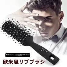 静電気防止のビンテージスタイリング用コーム【内巻き・男性用・ロールデザイン】