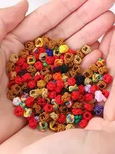 カラフルなパイナップルビーズのDIYブレスレット用アクセサリー【手織り材料・赤い紐】