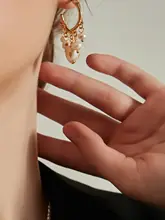 フレンンテージスタイルのバロックパールフリンジイヤリング【極上の柔らかさ・オリジナルデザイン】