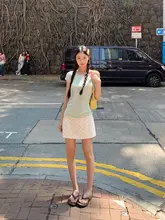 魅力的なドット柄ハイウエストAラインスカート【夏用・包臀デザイン】