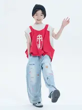 こども用 ツートーン加工デニムパンツ【洗い加工・偽ダメージ・ウォッシュデザイン】（セットアップ対応）