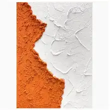CM 手描き油彩 砂岩風 抽象オレンジ立体 壁掛けアート【現代的・厚みのあるテクスチャー】