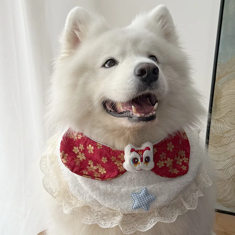 大型犬ドレス：四季通用の花柄围脖式ウェアリングセット
