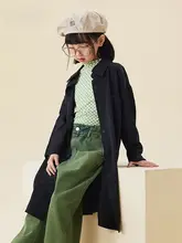 シンプルなデザインの長袖ポケット付きワンピース【子供用・秋冬・カジュアル】（セットアップ対応）