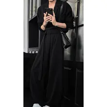 セットアップ 3点セット レディース シャツ ベルト カーブパンツ 襟元フラワーモチーフ ゆったりシルエット 着回し 夏