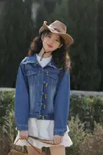 春用デニムジャケット【レトロデザイン・ショート丈・ダークカラー】