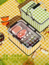 折りたたみ式アウトドアピクニックバスケット【保温機能付き・春のレジャー向け】