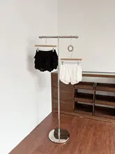 レース切り替えのケーキ型ショートパンツ【夏用・安心設計・Aライン・ホワイト】（セットアップ対応）